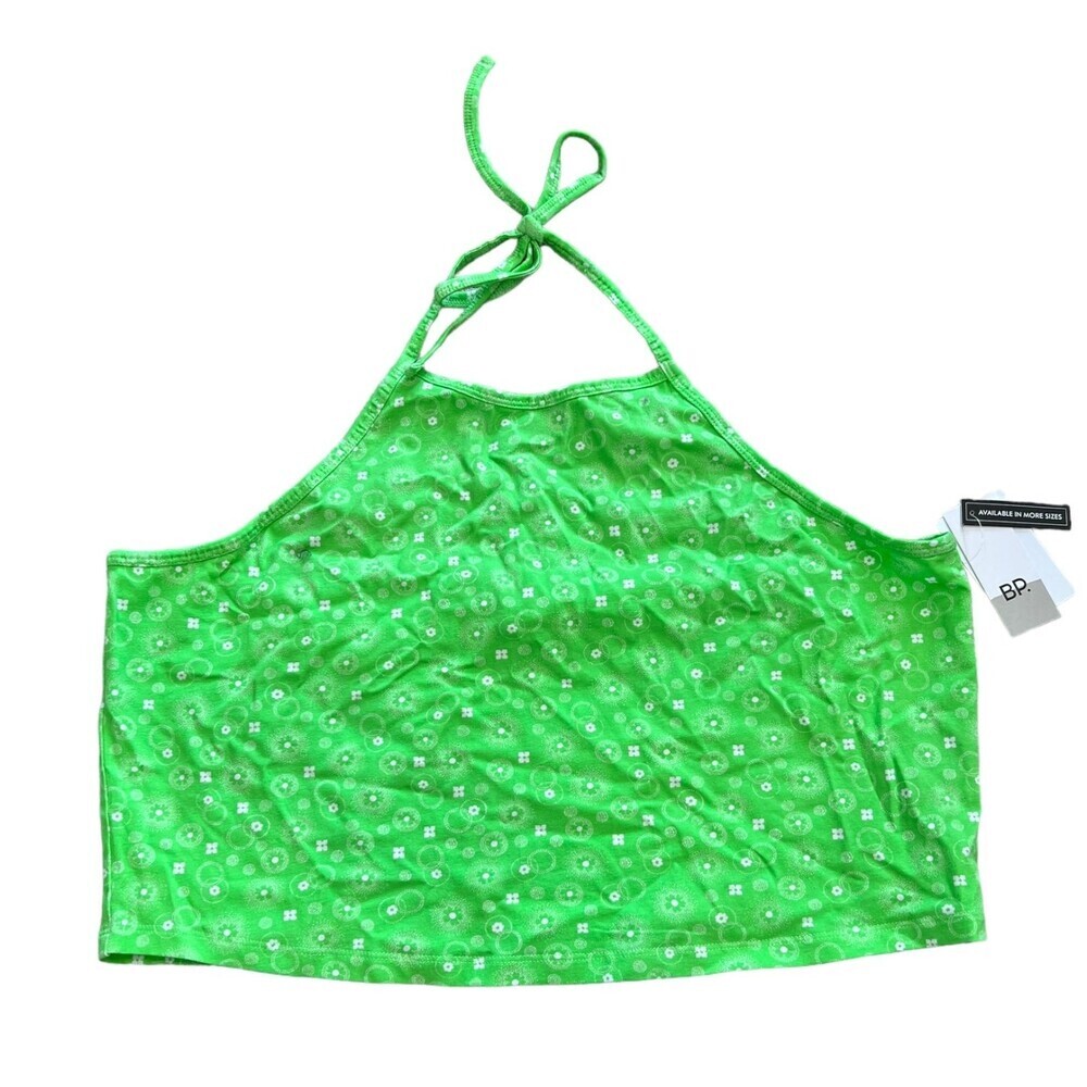 BP. Green Frosty Foulard Backless Crop Tank Top 1X